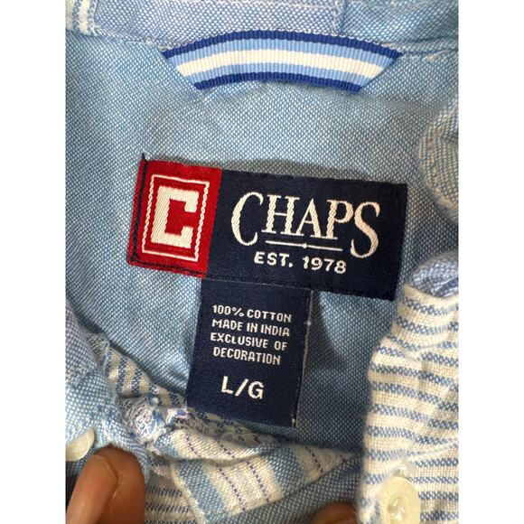 Chaps Y2K Vintage Plaid Patchwork Button Down Shirt Men’s Large Long Sleeve - Picture 4 of 6